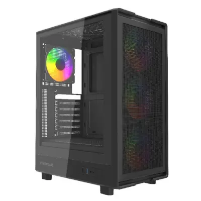 Powercase Корпус Mistral A4B, Tempered Glass, 4x 120mm FRGB Fans, чёрный, ATX  (CMAB-L4)