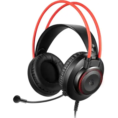 Наушники с микрофоном A4Tech Bloody G200S черный/красный 2м мониторные USB оголовье (G200S USB/ BLACK +RED)