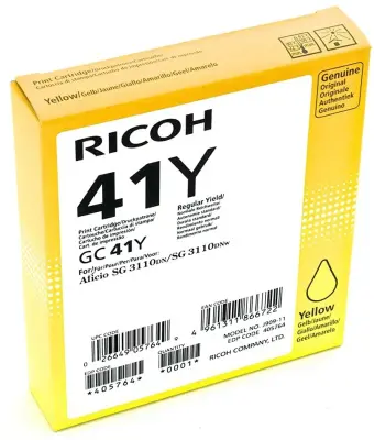 Картридж струйный Ricoh GC41Y 405764 желтый (2200стр.) для Ricoh 3110DN/DNw/SFNw/7100DN/3100SNw