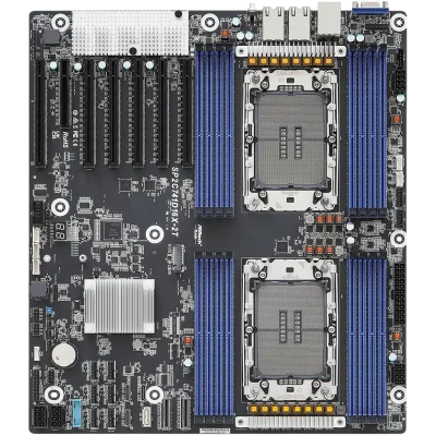 Материнская плата/ ASRock SP2C741D16X-2T, EEB, 2x LGA 4677 5th/4th Gen Intel Xeon Scalable, 16x DDR5 RDIMM, 6x PCIe5.0 x16, 1x PCIe5.0 x8, 2x MCIO (PCIE5.0 x8), 3x OcuLink (PCIE3.0 x4 or 4x SATA), 1x M.2 (PCIe3.0 x4 or SATA 6Gb/s), up to 13 SATA 6Gb/s, 2x