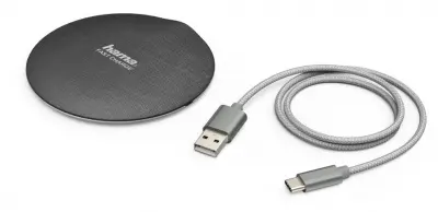 Беспроводное зар./устр. Hama FC10 Metal 2A USB Type-C универсальное черный (00183381)