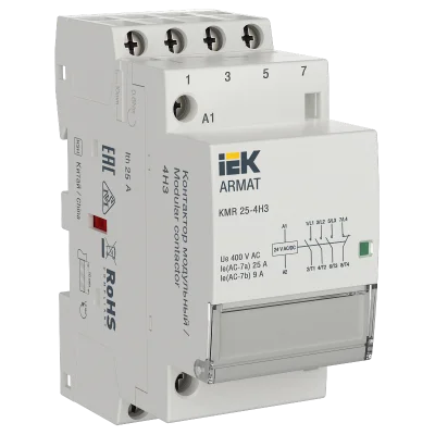 ARMAT Контактор модульный KMR 25А 24В AC/DC 4НЗ IEK
