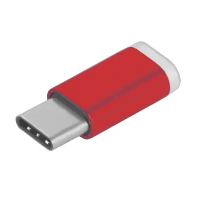 GCR Переходник USB Type C > MicroUSB 2.0, M/F, Красный