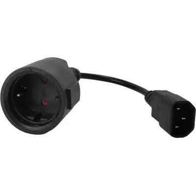 Шнур питания Lanmaster LAN-PPS/14-0.2-BK Schuko-С14 проводник.:3x0.75мм2 0.2м 220В 10А (упак.:1шт) черный