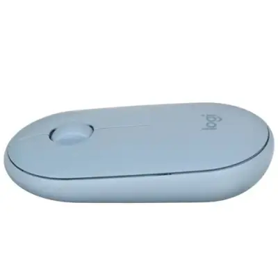 910-006655 Мышь беспроводная Logitech PEBBLE M350 Blue голубая, оптическая, 1000dpi, 2.4GHz, USB-ресивер, бесшумная, под обе руки