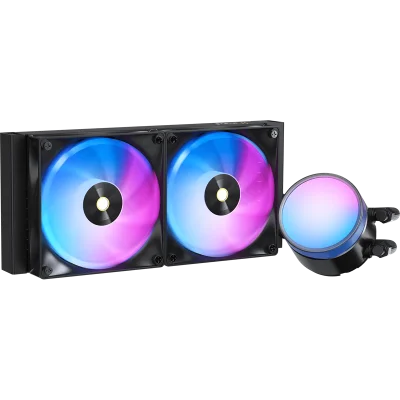 Система жидкостного охлаждения/ Water Cooling System Ocypus Delta L24 BK ARGB V2 (280W, 240mm, Black, ARGB, Fans: 2x120mm, 73CFM, 2000RPM/ Pump height 60mm, 27dBA, 2650RPM, Rad thickness 27mm/ S: 1851, 1700, 1200, 115X, AM5, AM4)