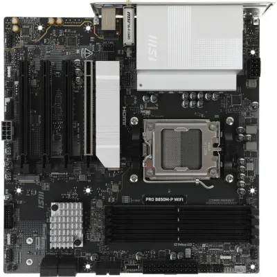 Материнская плата MSI PRO B850M-P WIFI B850, AM5, 4*DDR5, 4*PCIEx16, 3*M.2, 3*TypeC, 1*USB3.2Gen2, 5*USB3.2Gen1, 8*USB2.0, 4*SATA3.0, 5G, HDMI, ATX, RTL