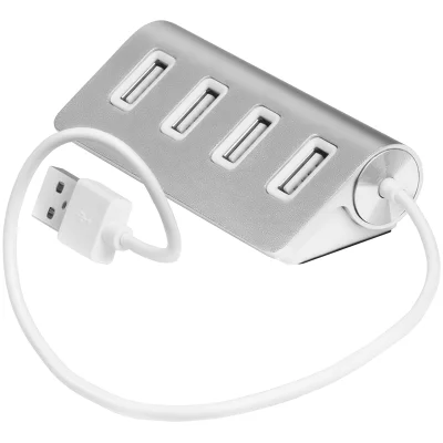 GCR USB Hub 2.0 на 4 порта, 0.15m, Silver