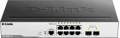 D-Link DGS-3000-10L/B1A Управляемый L2 коммутатор с 8 портами 10/100/1000Base-T и 2 портами 1000Base-X SFP