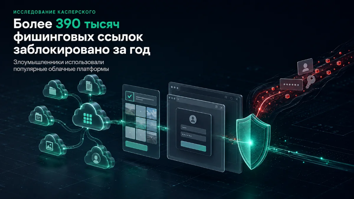 Более 390 тысяч фишинговых ссылок на облачных платформах заблокированы решениями «Лаборатории Касперского»