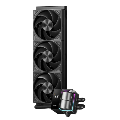 Система охлаждения/ Water Cooling System PCCooler DS360 Pro Digital BK (310W, 360mm, LED temp., Black, Fans: 3x120mm, 66CFM, 34.3dBA, 2200RPM/ Pump height 85mm, 15dBA, 2600RPM, Rad thickness 27mm/ S: 1851, 1700, 1200, 115X, 20XX, AM5, AM4)