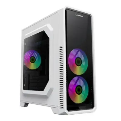 GameMax Корпус G561-FRGB white без БП (Midi Tower, белый, USB3.0,  3*120mm Led)