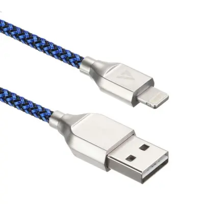 Кабели USB ACD USB кабель ACD-Titan Lightning ; USB-A Нейлон, 1м, сине-черный (ACD-U927-P5L)
