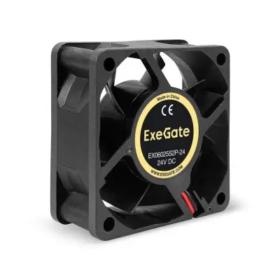 Exegate EX295204RUS Вентилятор 24В DC ExeGate EX06025S2P-24 (60x60x25 мм, Sleeve bearing (подшипник скольжения), 2pin, 5000RPM, 34.5dBA)