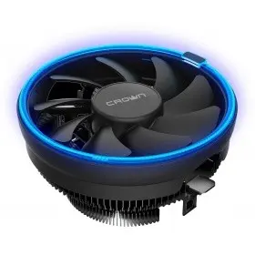 CROWN Кулер для процессора CM-1151PWM BLUE(Сокет AM4 Ready, 115X, 775, TDP до 115 Ватт, коннектор 4pin PWM, Синяя подсветка, Размер: 126(L)*126(W)*70(H)мм)