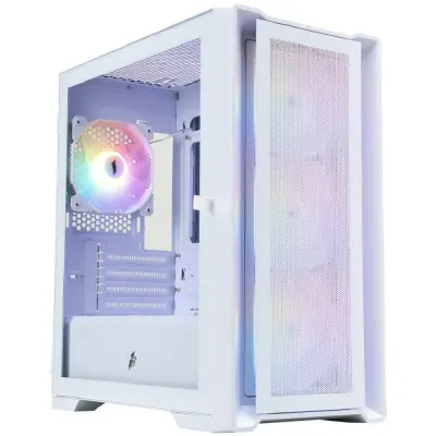 1STPLAYER Корпус TRILOBITE T4 MESH FRGB White / mATX / 4x120mm FRGB fans / T4-WH-4F1-W