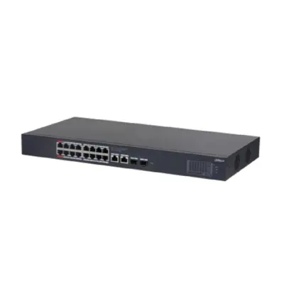 DAHUA DH-CS4220-16GT-190 16-портовый гигабитный PoE коммутатор с функцией облачного управления 16 RJ45 10/100/1000Мбит/с (PoE/PoE+/Hi-PoE),  2 RJ45 10/100/1000Мбит/с (uplink), 2 SFP 1000Мбит/с (uplink