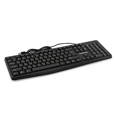 Exegate EX298364RUS  Клавиатура ExeGate Smart K120 (USB, полноразмерная, влагозащищенная, 104кл., Enter большой, длина кабеля 1,6м, черная, RTL)
