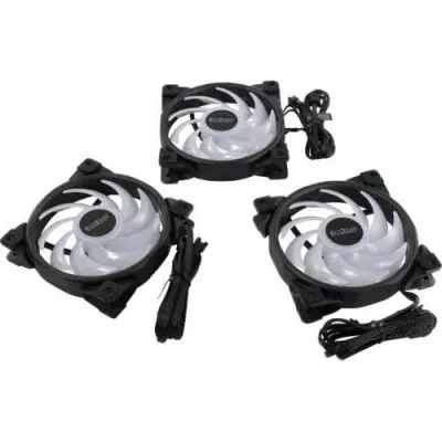 PCCooler HALO FRGB (3 in 1) Вентилятор PCCooler HALO FRGB KIT (3 IN 1) 120x120x25 мм (PWM, Addressable, RGB контроллер, 20шт./кор, пит. от мат.платы и БП, 1000-2000 об/мин) Retail