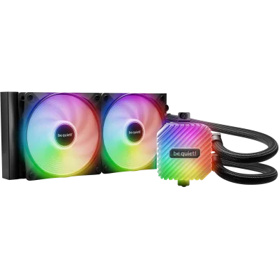 Водяное охлаждение для процессора/ Water Cooling System be quiet! LIGHT LOOP 240mm (250W, 240mm, Black, ARGB/ Fans: 2x120mm, 61.8CFM, 34.9dBA, 2100RPM/ Pump 2900RPM, Rad thickness 27mm/ S: 1851, 1700, 1200, 115X, AM5, AM4)