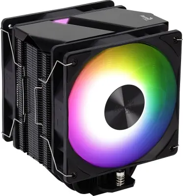 Устройство охлаждения(кулер) Aerocool Rime 4 Dual ARGB Soc-AM5/AM4/1151/1200/2066/1700 черный 4-pin 17-34dB Al+Cu 250W Ret