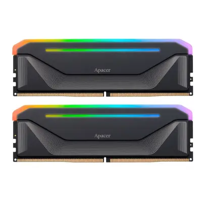 Оперативная память Apacer  DDR5  32GB  6000MHz DIMM NOX RGB Black Gaming Memory CL38 1.35V Kit (2x16GB) (Retail) 2048*8  Heat Sink (Retail) 3 years (AH5U32G60C622NBAA-2)