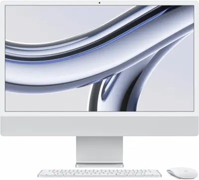 Моноблок Apple iMac A2874 24" 4.5K M3 8 core (4) 8Gb SSD512Gb 8 core GPU macOS WiFi BT 143W клавиатура мышь Cam серебристый 4480x2520