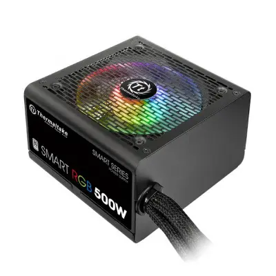 Блок питания Thermaltake ATX 500W Smart RGB 500 80+ 24pin APFC 120mm fan color LED 6xSATA RTL