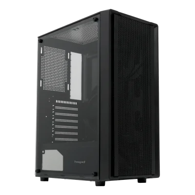 Корпус без блока питания/ Case HSPD M530, Mesh Mid Tower, Black, TG, 0.4 SPCC, no fans ATX, mATX, mITX 155/290/200mm 2x2.5", 2x3.5", 7xPCI 1xUSB-A 3.0, 2xUSB-A 1.0 335x193x445mm