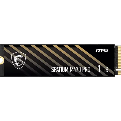 MSI SSD SPATIUM M470 Pro, 1000GB, M.2(22x80mm), NVMe, PCIe 4.0 x4, 3D TLC, R/W 6000/4500, IOPs 950 000/950 000, TBW 320, DWPD 0.2 (5 лет)