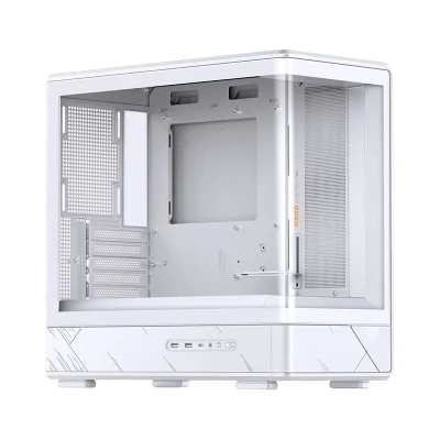 Корпус без блока питания Case JONSBO D200, Mini-Tower, TG, no fan, 2xUSB-A 3.0 + 1xUSB-C 3.2, mATX, mITX White