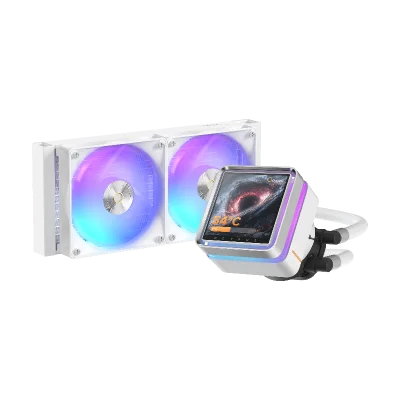 Система жидкостного охлаждения/ Water Cooling System Ocypus Sigma L24 EX WH ARGB (290W, 240mm, LED, White, ARGB/ Fans: 2x120mm, 36dBA, 88CFM, 2400RPM/ Pump height 99mm, 27dBA, 3100RPM, Rad thickness 27mm/ S: 1851, 1700, 1200, 115X, AM5, AM4)
