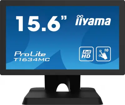 Монитор Iiyama 15.6" T1634MC-B8X черный IPS LED 25ms 16:9 HDMI матовая 450cd 178гр/178гр 1920x1080 60Hz VGA DP FHD Touch 3.9кг