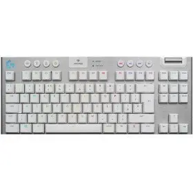 920-010117 Logitech Клавиатура G915 TKL WHITE {механическая, белый, беспроводная/проводная, RGB LIGHTSYNC, USB, Bluetooth, радиоканал}