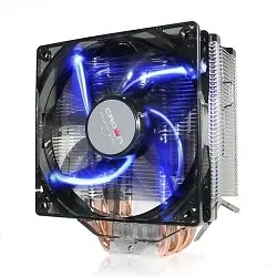 CROWN Кулер для процессора CM-5 (Для Intel и AMD,TDP до 187 Ватт,5шт. теплопроводных трубок,Синяя светодиодная подсветка,Гидродинамическиий подшипник,Размер: 148*126*85 мм)