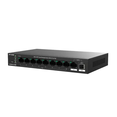 Коммутатор управляемый PoE, 10 портов, 9x1 Гбит/с, SFP 1x1 Гбит/с, PoE 8x30Вт (до 110 Вт)