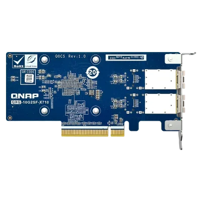 Сетевая карта/ QNAP QXG-10G2SF-X710 LAN Expansion Card, PCIe Gen3 x8, 2 x SFP+ ports (10Gbps/1Gbps)