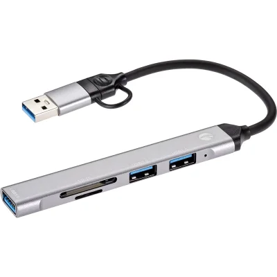 Адаптер TypeC+adapter-->USB3.0+2USB2,0+SD+TF, VCOM <DH297>