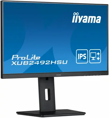 LCD IIYAMA 23.8" XUB2492HSU-B5 черный {IPS 1920x1080 75Hz 4ms 178/178 250cd 1000:1 8bit(6bit+FRC) D-Sub HDMI2.0 DisplayPort1.2 2xUSB2.0 2x2W Pivot VESA}