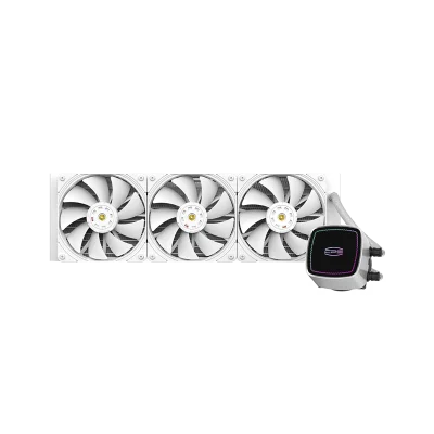 Система охлаждения/ Water Cooling System PCCooler DE360 WH (310W, 360mm, White, ARGB Pump/ Fans: 3x120mm, 71.86CFM, 33.8dBA, 1850RPM/ Pump height 55mm, 28dBA, 3200RPM, Rad thickness 27mm/ S: 1851, 1700, 1200, 20XX, 115X, AM5, AM4)