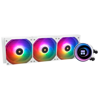 Водяное охлаждение для процессора/ Water Cooling System Thermalright Frozen Notte 360 White Argb V2 (360mm, White, ARGB/ Fans: 3x120mm, 72.37CFM, 27.7dBA, 2000RPM/ Pump height 54mm, 28dBA, 5300RPM, Rad thickness 27mm/ S: 1200, 1700, 1851, 2011, 2066, 115X