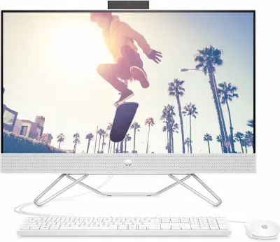 Моноблок HP 27-cb0028ur 27" Full HD Ryzen 3 5300U (2.6) 8Gb SSD512Gb RGr Free DOS 3.0 GbitEth WiFi BT 90W клавиатура мышь Cam белый 1920x1080