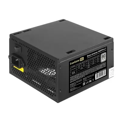 Exegate EX292150RUS-OEM-S Блок питания 450W ExeGate 80 PLUS® 450PPH-LT-OEM (ATX, APFC, КПД 82% (80 PLUS), 12cm fan, 24pin, (4+4)pin, PCIe, 5xSATA, 3xIDE, black, кабель 220V с защитой от выдергивания)