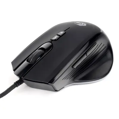 Gembird MG-570 USB {Мышь игровая, черный, 7 кн, 3200 DPI, 6 реж.подсв., кабель ткан 1.8м}