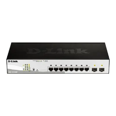 D-Link DGS-1210-08P/G3A Управляемый L2 коммутатор с 8 портами 10/100/1000Base-T и 2 портами 1000Base-X SFP (8 портов PoE 802.3af/at, PoE-бюджет 65 Вт)