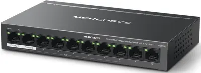 Коммутатор Mercusys MS110P (L2) 10x100Мбит/с 8PoE+ 65W неуправляемый