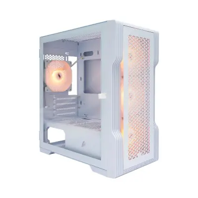 1STPLAYER Корпус TRILOBITE T3 White / mATX, TG / 4x 120mm LED fans inc. / T3-WH-4F1-W