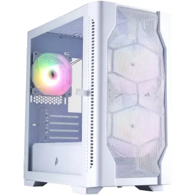 1STPLAYER Корпус DK D4-M ARGB White / mATX / 2x140mm & 1x120mm ARGB fans / D4-M-WH-2F7-14-W-1F7-W