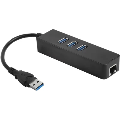 GCR PRO USB 3.0 Разветвитель на 3 порта + 10/100Mbps Ethernet Network