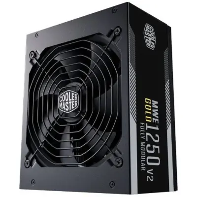 Power Supply Cooler Master MWE Gold V2 ( MPE-C501-AFCAG), 1250W, ATX, 140mm, 24+4pin, 12xSATA, 8xPCI-E(6+2), APFC, 80+ Gold, w/UK Cable, Full Modular [OEM]